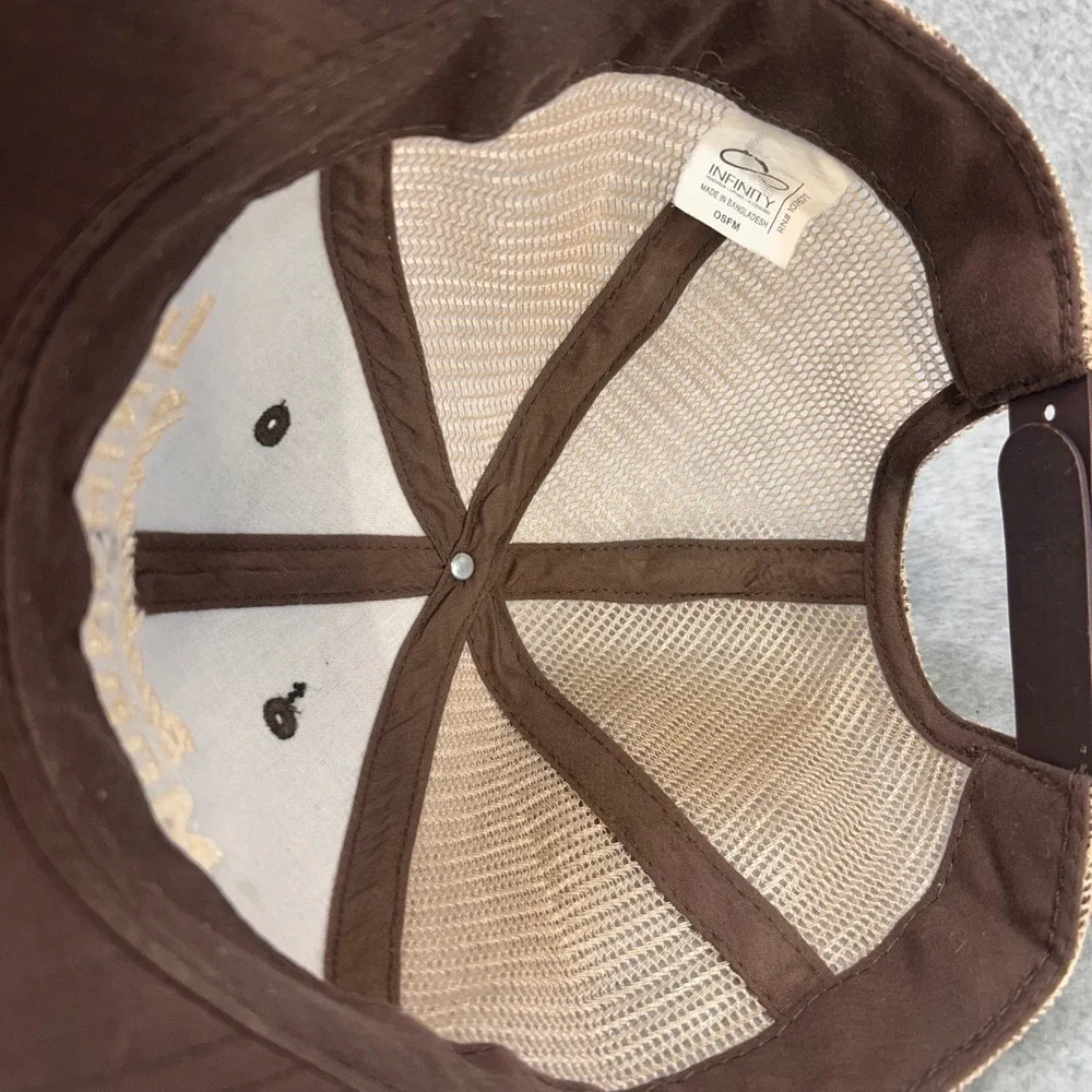 Backwoods Moonshine Mens Brown Infinity Trucker Hat Snapback Mesh Cap OSFM